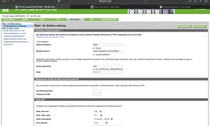 Konfiguracja skanowania do folderu sieciowego na drukarce HP. Ustawienia obejmują nazwę wyświetlaną, ścieżkę sieciową, dane logowania i opcje skanowania.