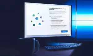Ekran logowania Microsoft z ikonami aplikacji, sugerujący konfigurację systemu po instalacji, jak w przypadku oobe bypassnro.