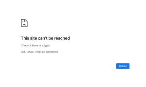 Błąd połączenia: DNS_PROBE_FINISHED_NXDOMAIN. Strona nieosiągalna. Sprawdź pisownię adresu.