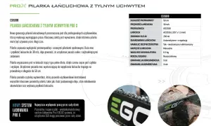 Pilarka łańcuchowa EGO CSX5000 z tylnym uchwytem, idealna do wymagających prac. Wydajność porównywalna z pilarkami spalinowymi.
