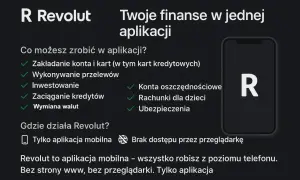 Revolut to aplikacja mobilna do zarządzania finansami: konta, karty, przelewy, inwestycje, kredyty, waluty, oszczędności, ubezpieczenia.