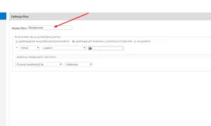 Konfiguracja filtra "Nieobecność" dla poczty przychodzącej. Ustawienia autoresponder'a przeniosą wiadomości do folderu "Odebrane".