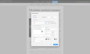 Ustawianie numerowania stron PDF. Okno dialogowe pozwala wybrać zakres stron, styl, pozycję i formatowanie numerów.