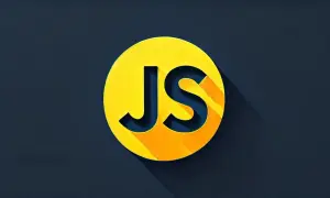 Żółte koło z literami JS, symbolizujące język programowania JavaScript.