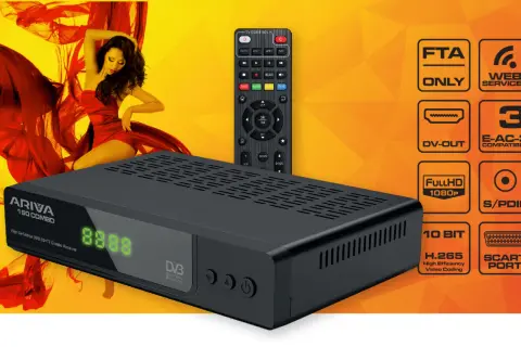 Szukasz idealnego dekodera do telewizji naziemnej? Ariva 160 Combo to Twój wybór! Odbiera sygnał DVB-S2+T2, obsługuje Full HD 1080p i H.265.