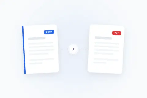 Konwersja pliku DOCX do PDF. Dokument tekstowy DOCX przekształca się w PDF.