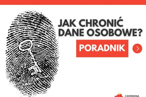 Odcisk palca z kluczem symbolizuje ochronę danych osobowych (RODO). Poradnik "Jak chronić dane osobowe?".
