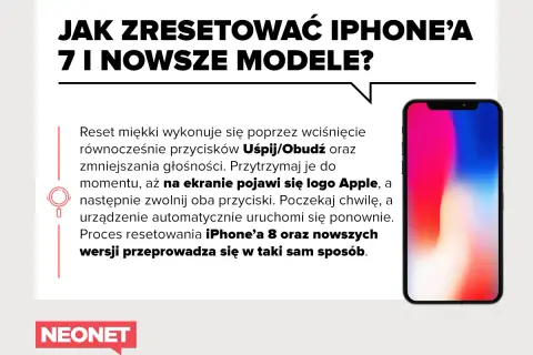 Jak zresetować iPhone'a 8 i nowsze modele? Instrukcja krok po kroku, jak wykonać reset miękki.