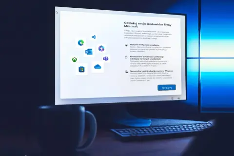 Ekran logowania Microsoft z ikonami aplikacji, sugerujący konfigurację systemu po instalacji, jak w przypadku oobe bypassnro.