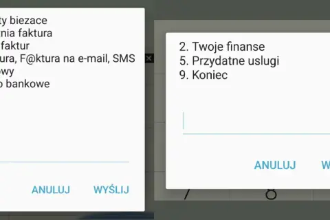 Jak sprawdzić stan konta T-Mobile? Menu oferuje opcje: koszty, faktury, konto bankowe, Twoje finanse, przydatne usługi.