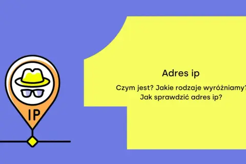 Ikona lokalizacji z napisem IP i tekstem "Adres ip".