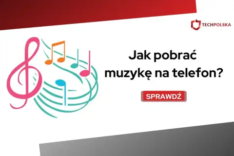 Kolorowe nuty i klucz wiolinowy symbolizują muzykę. Dowiedz się, jak pobrać muzykę na telefon, klikając "Sprawdź".