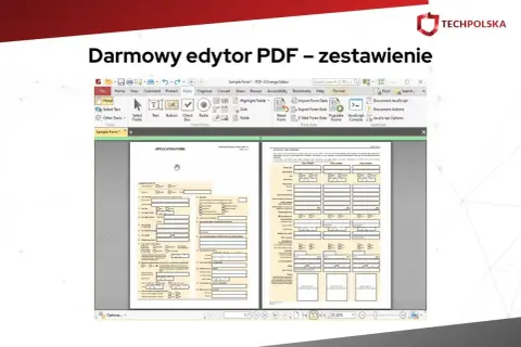 Darmowy edytor PDF w akcji, pokazujący interfejs programu z polami formularza do wypełnienia.