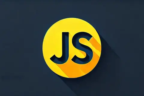 Żółte koło z literami JS, symbolizujące język programowania JavaScript.