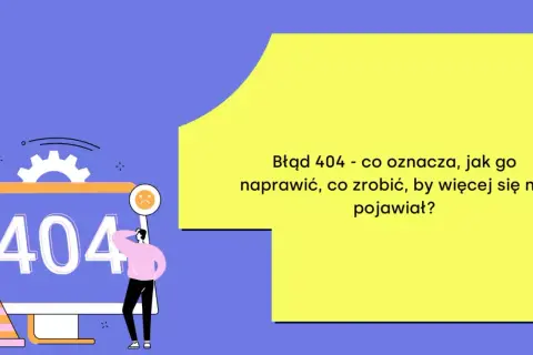 Błąd 404 na ekranie komputera. Postać zastanawia się, co oznacza i jak naprawić ten problem.