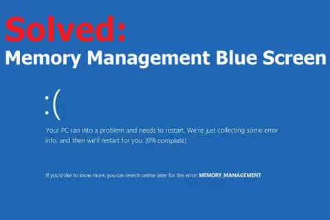 Rozwiązany problem z BSOD: Memory Management. Komputer napotkał błąd i wymaga restartu.