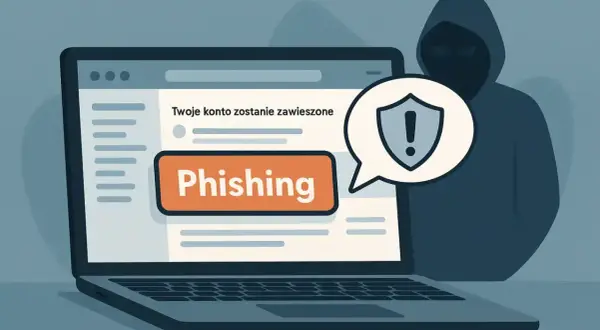 Zagrożenie: Twoje konto zostanie zawieszone. Uważaj na phishing i cyberprzestępców.