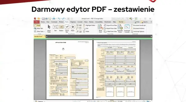 Darmowy edytor PDF w akcji, pokazujący interfejs programu z polami formularza do wypełnienia.