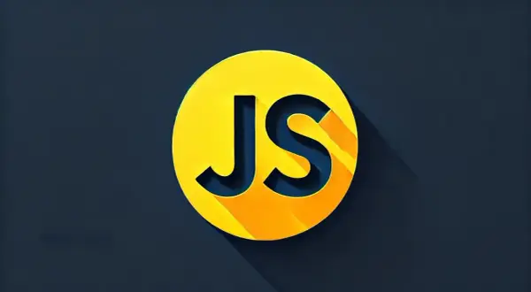 Żółte koło z literami JS, symbolizujące język programowania JavaScript.