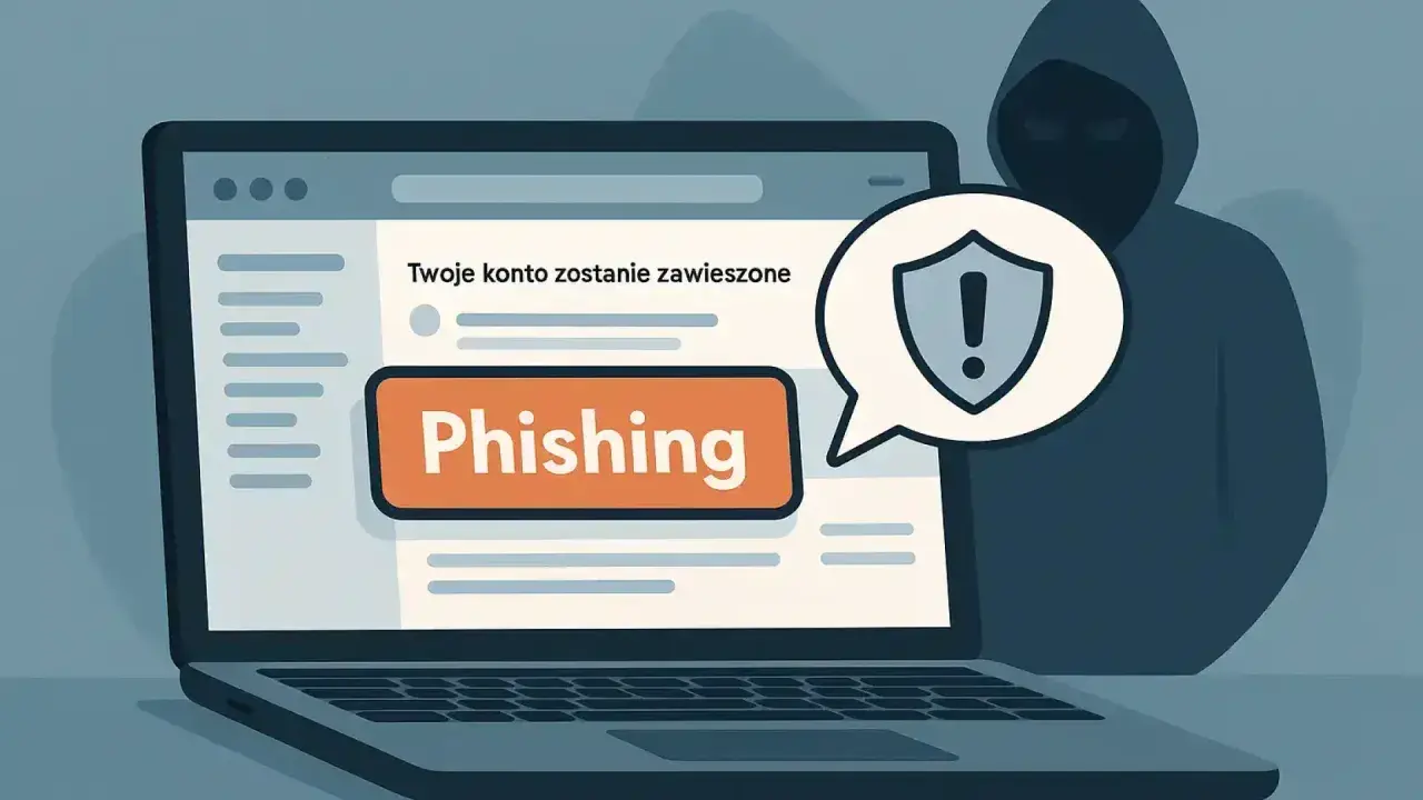 Zagrożenie: Twoje konto zostanie zawieszone. Uważaj na phishing i cyberprzestępców.