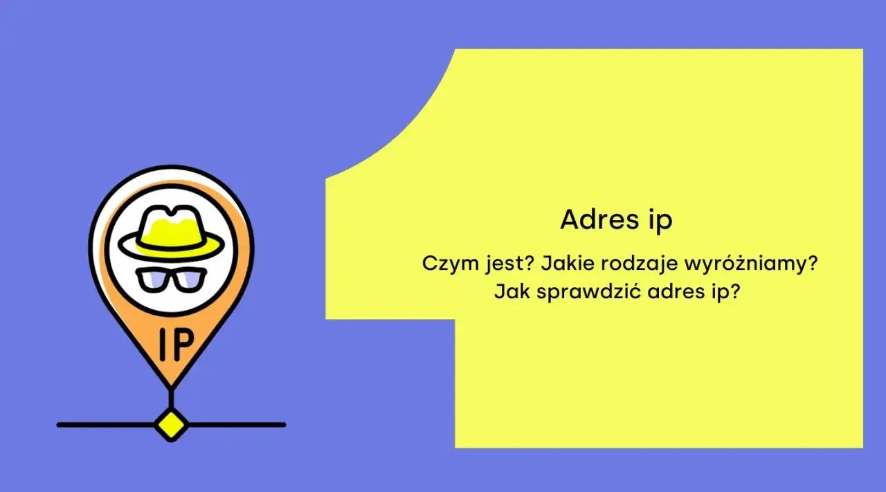 Ikona lokalizacji z napisem IP i tekstem "Adres ip".