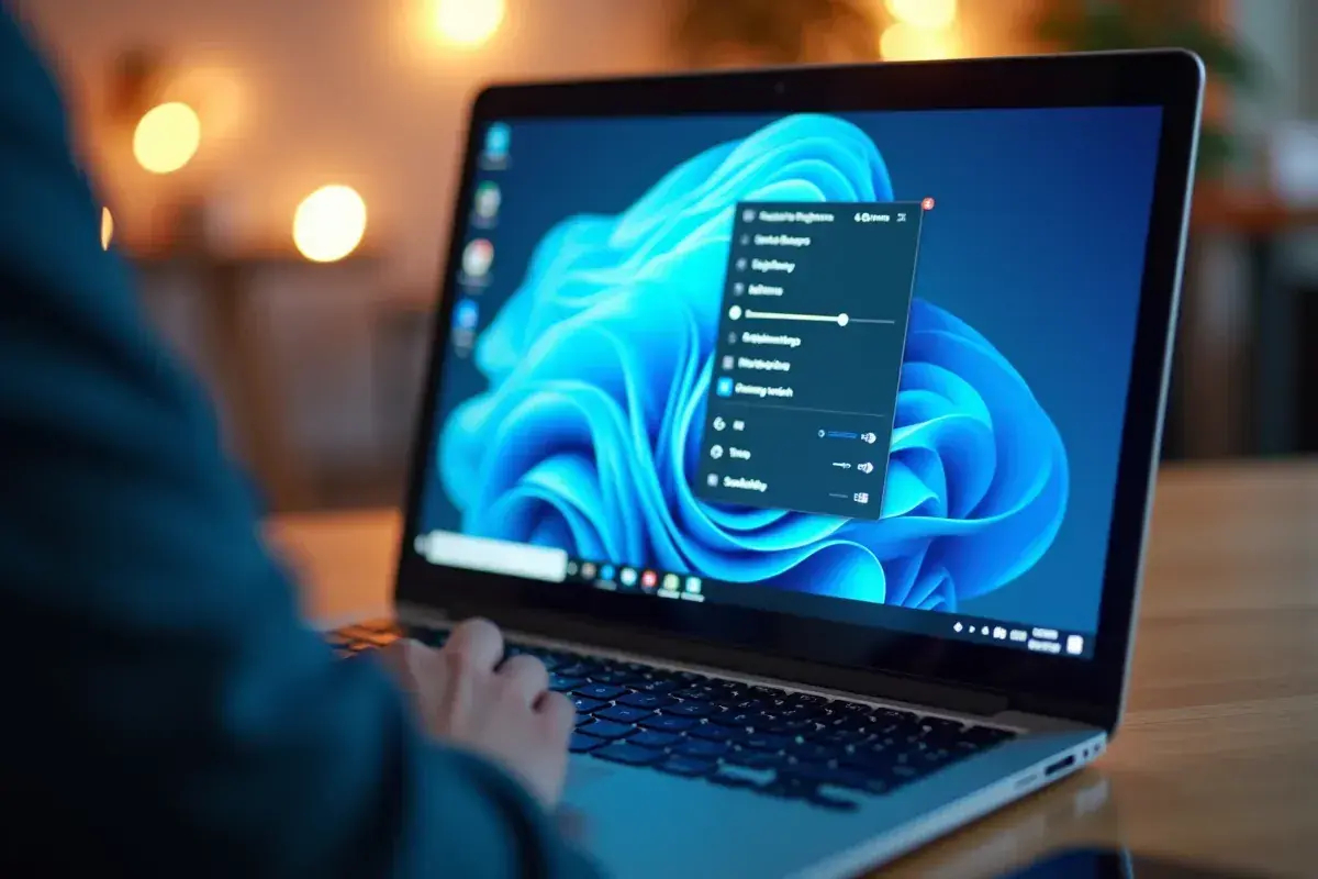 Ustawienia jasności ekranu laptopa. Jak rozjaśnić ekran w laptopie? Suwak jasności jest widoczny na panelu.