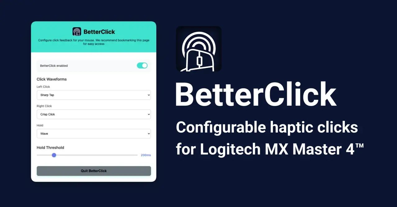 Ulepsz swoje kliknięcia myszą Logitech MX Master 4 dzięki konfigurowalnej haptyce. Wybierz własne fale dźwiękowe dla lewego i prawego kliknięcia.