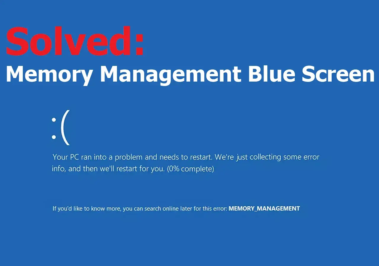 Rozwiązany problem z BSOD: Memory Management. Komputer napotkał błąd i wymaga restartu.