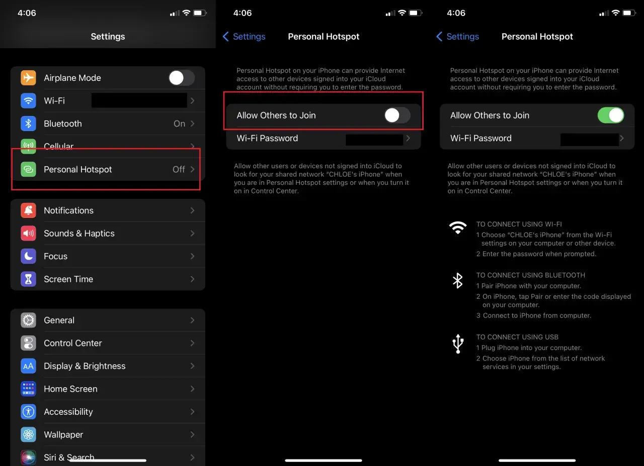 Ustawienia iPhone'a: Personal Hotspot pozwala udostępniać internet. Włącz