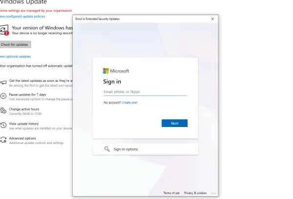 Ekran logowania do aktualizacji Windows 10. Czy wiesz, windows 10 do kiedy wsparcie?