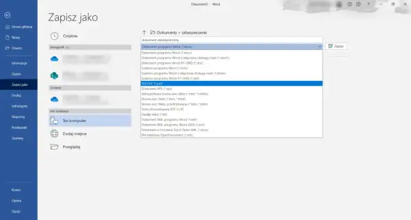 Wybierz "Plik PDF (*.pdf)", aby dowiedzieć się, jak zaszyfrować plik PDF.